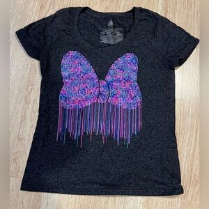 Women's Disney Glitter Bow Tshirt